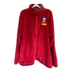 Disney Store Mickey Mouse Fleece Zipper Jacket - Size XL - Color Red